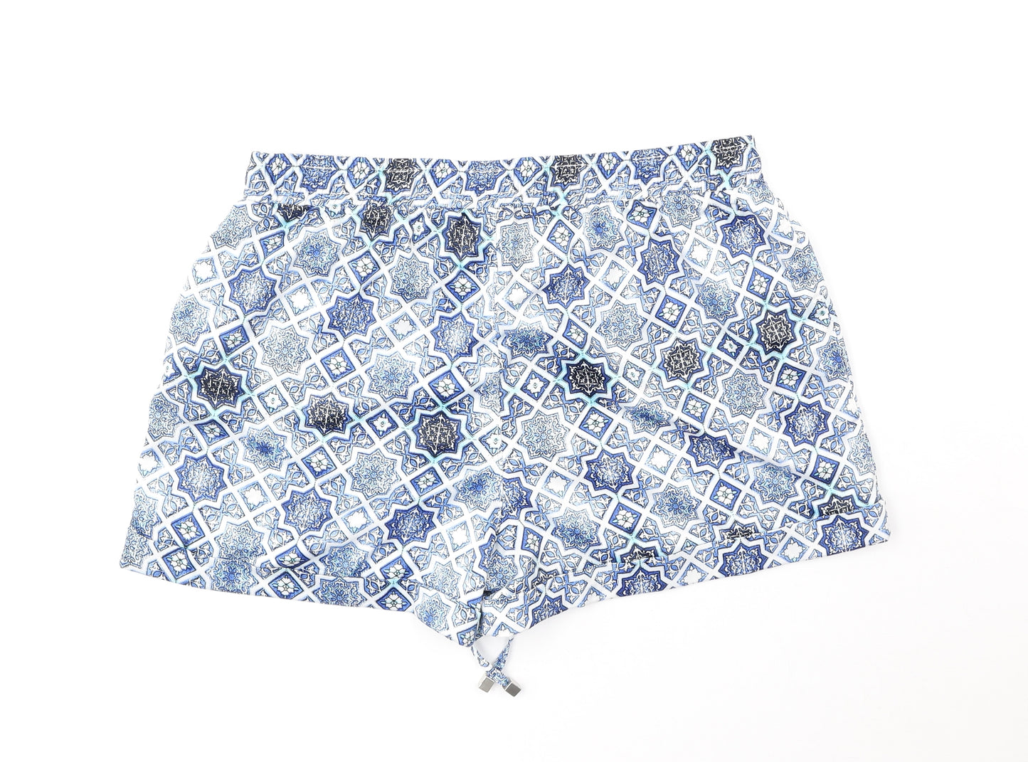 Atmosphere Womens Blue Geometric Polyester Bermuda Shorts Size 12 Regular