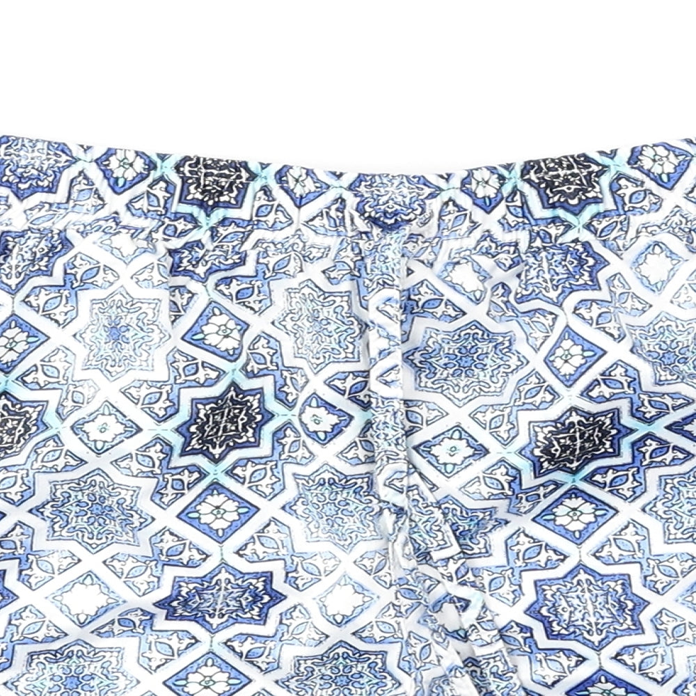 Atmosphere Womens Blue Geometric Polyester Bermuda Shorts Size 12 Regular