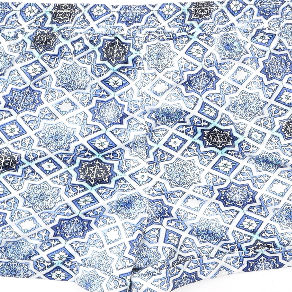 Atmosphere Womens Blue Geometric Polyester Bermuda Shorts Size 12 Regular