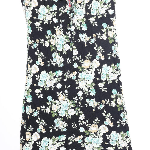 S. Oliver Womens Black Floral Viscose A-Line Size 10 Round Neck Pullover