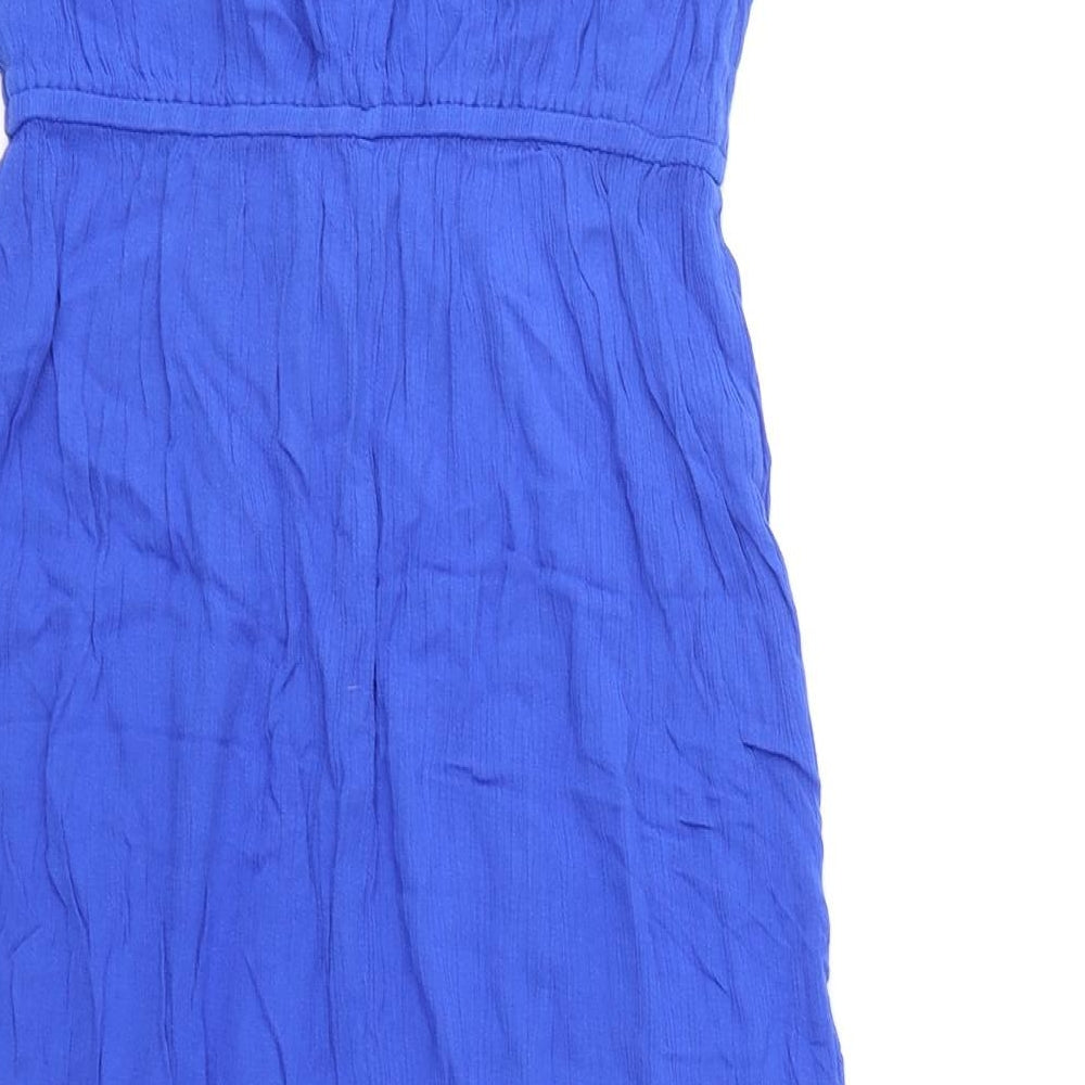 George Womens Blue Viscose A-Line Size 8 Off the Shoulder