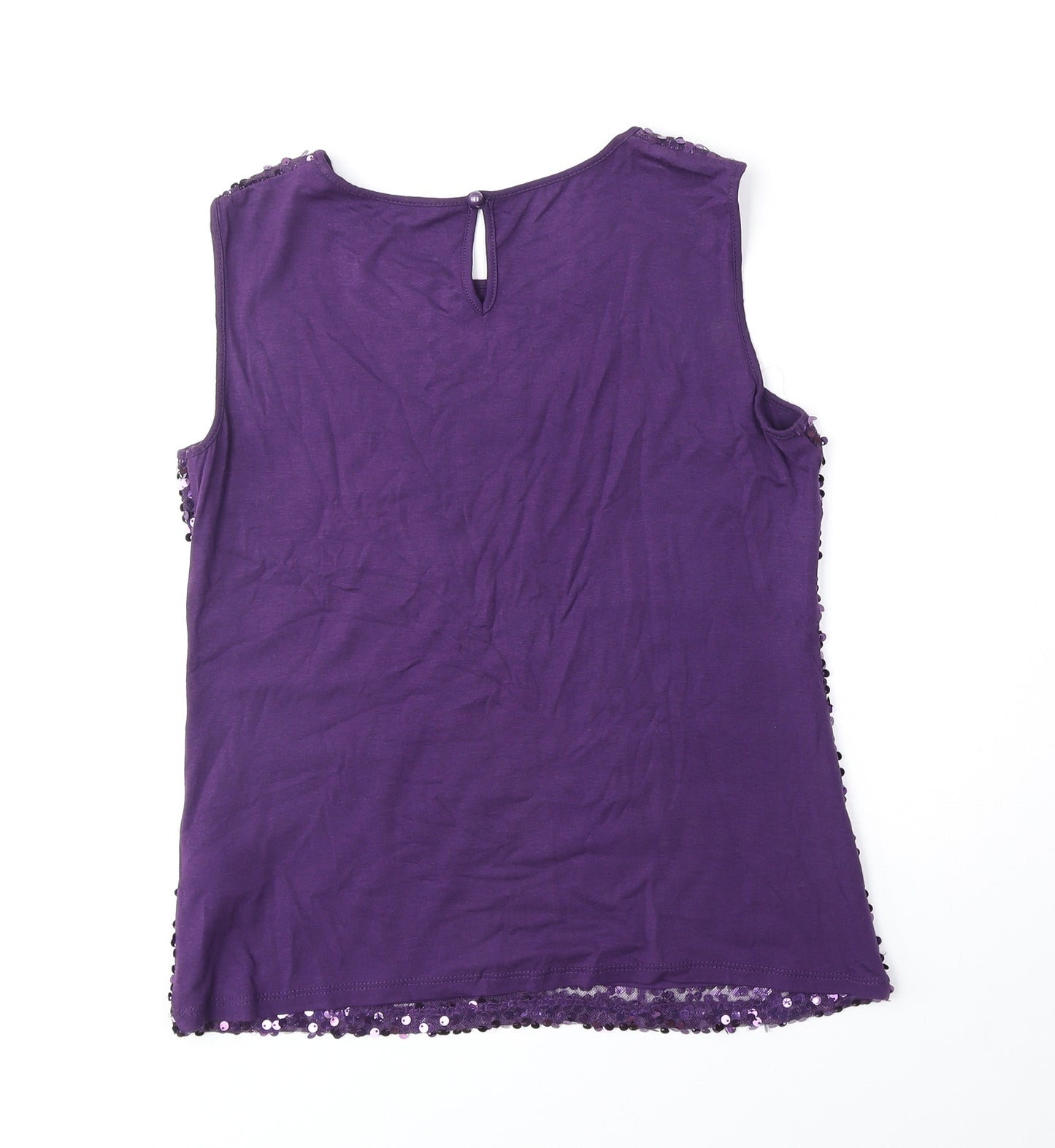 BHS Womens Purple Polyamide Basic Tank Size 8 Round Neck