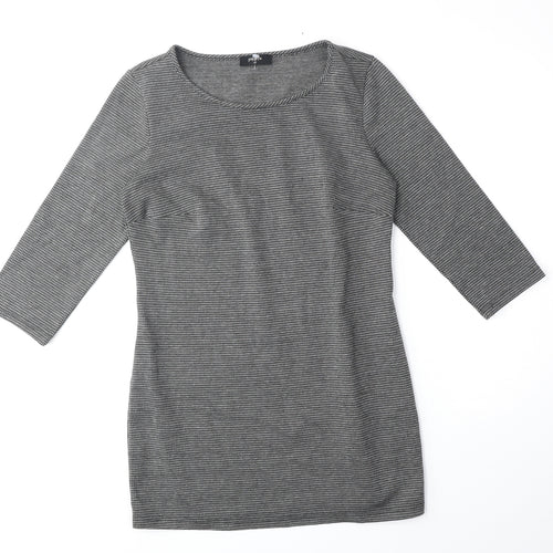 Papaya Womens Grey Polyester Shift Size 10 Scoop Neck Pullover