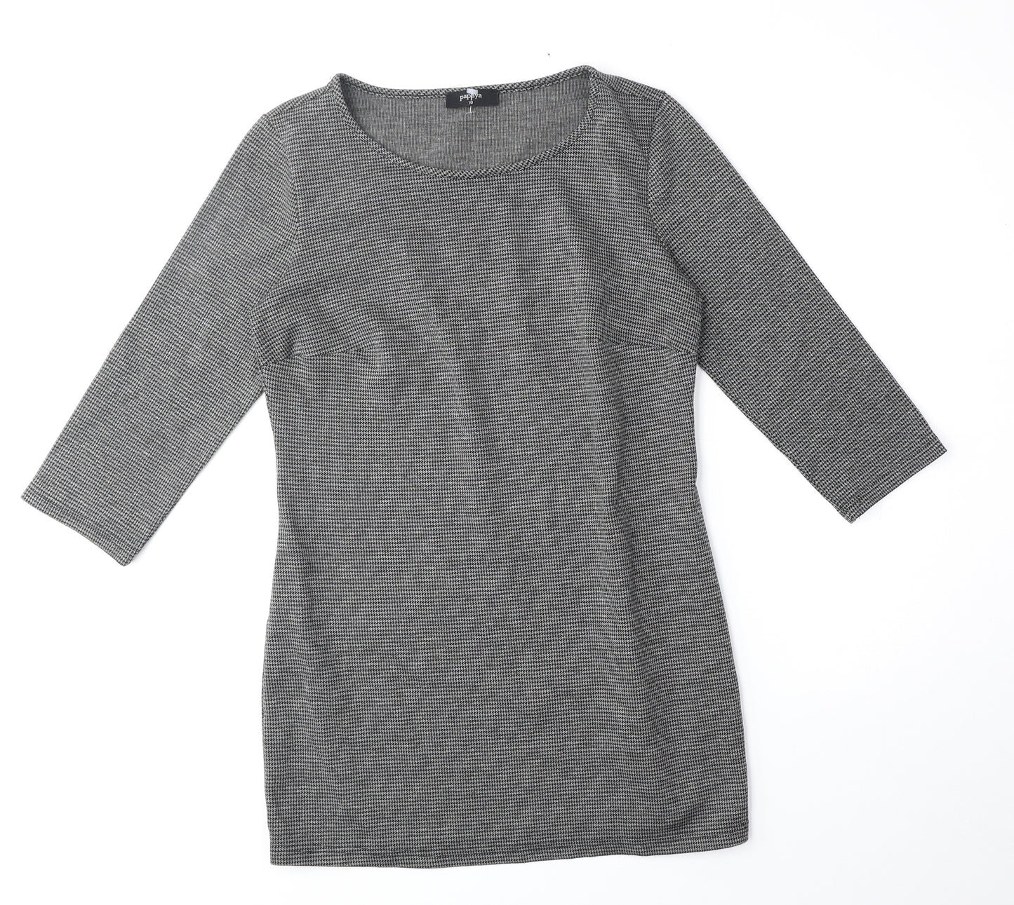 Papaya Womens Grey Polyester Shift Size 10 Scoop Neck Pullover