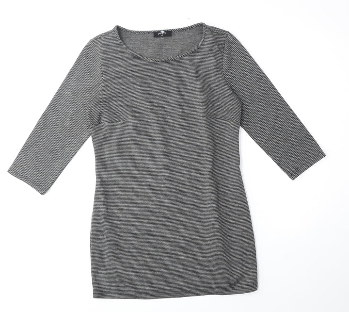 Papaya Womens Grey Polyester Shift Size 10 Scoop Neck Pullover