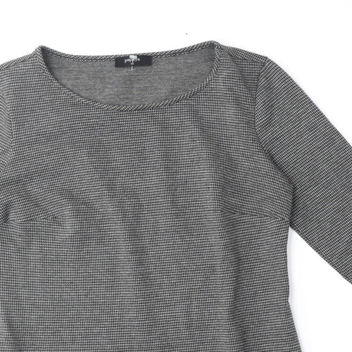 Papaya Womens Grey Polyester Shift Size 10 Scoop Neck Pullover