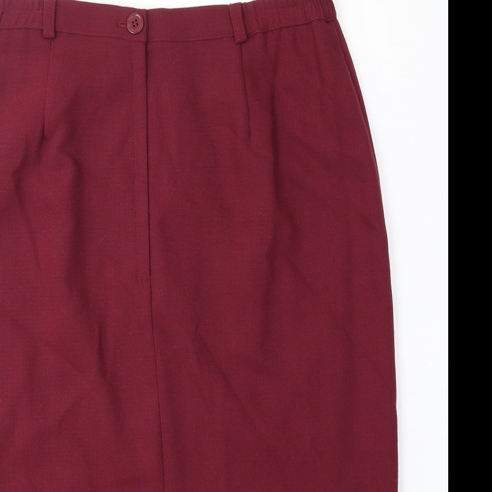Award Womens Red Polyester Straight & Pencil Skirt Size 16 Zip