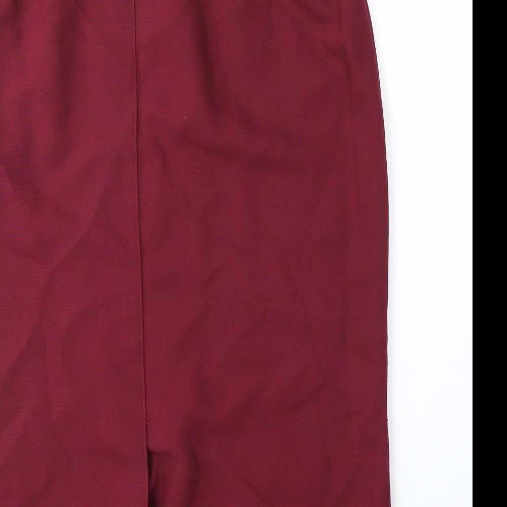 Award Womens Red Polyester Straight & Pencil Skirt Size 16 Zip