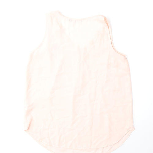 Atmosphere Womens Pink Polyester Basic Tank Size 10 V-Neck