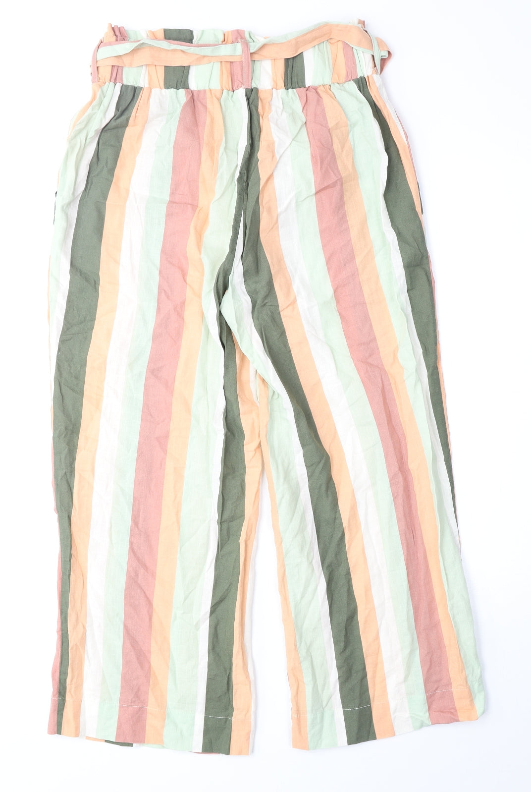 TU Womens Multicoloured Striped Polyester Trousers Size 10 Regular Tie