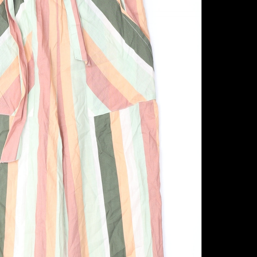 TU Womens Multicoloured Striped Polyester Trousers Size 10 Regular Tie