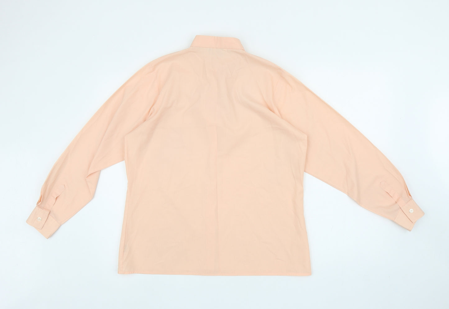 L-J LONDON Mens Orange Polyester Dress Shirt Size S Collared Button