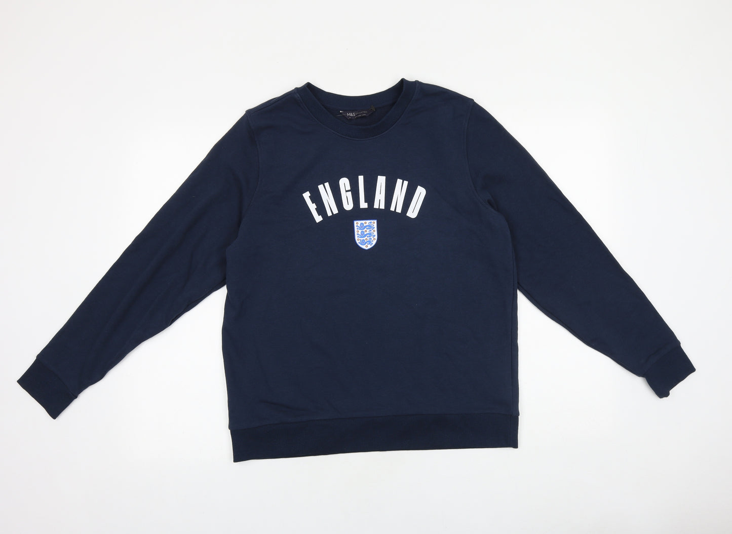 Marks and Spencer Womens Blue Cotton Pullover Sweatshirt Size 14 Pullover - England