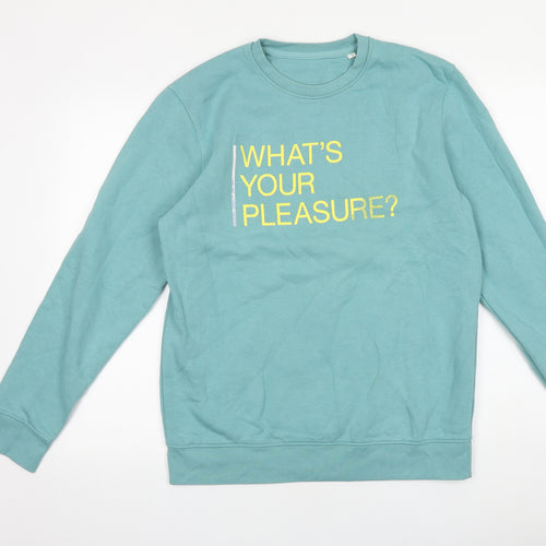 Preworn Mens Green Cotton Pullover Sweatshirt Size L - What's your pleasure?