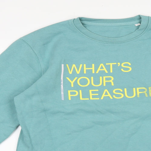 Preworn Mens Green Cotton Pullover Sweatshirt Size L - What's your pleasure?