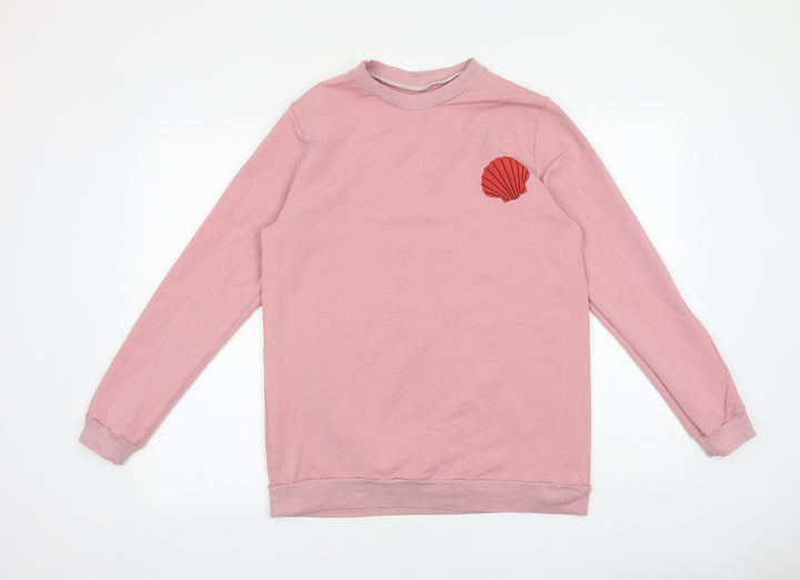 Preworn Womens Pink Cotton Pullover Sweatshirt Size XL Pullover - Shell