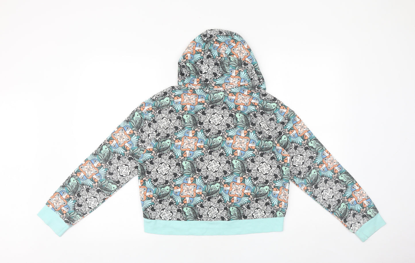 adidas Girls Multicoloured Geometric Cotton Pullover Hoodie Size 11-12 Years Pullover