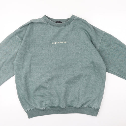 Missguided Womens Green Cotton Pullover Sweatshirt Size 6 Pullover