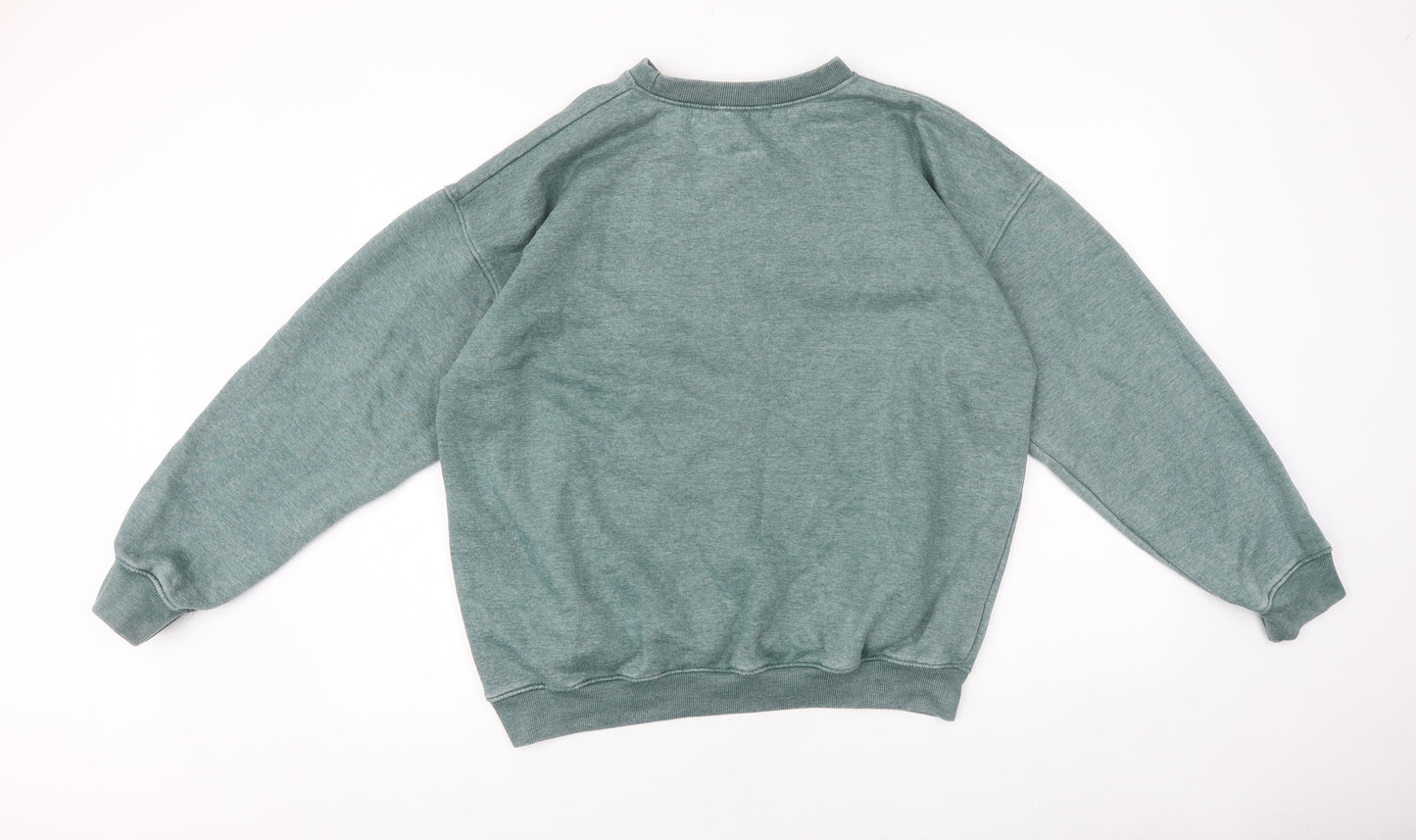 Missguided Womens Green Cotton Pullover Sweatshirt Size 6 Pullover