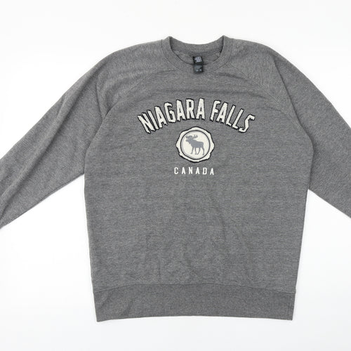 Initials Mens Grey Cotton Pullover Sweatshirt Size M - Niagara Falls