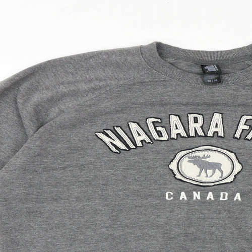 Initials Mens Grey Cotton Pullover Sweatshirt Size M - Niagara Falls