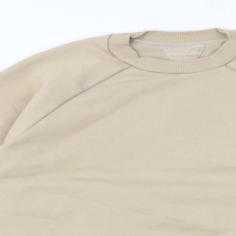 Preworn Mens Beige Cotton Pullover Sweatshirt Size M