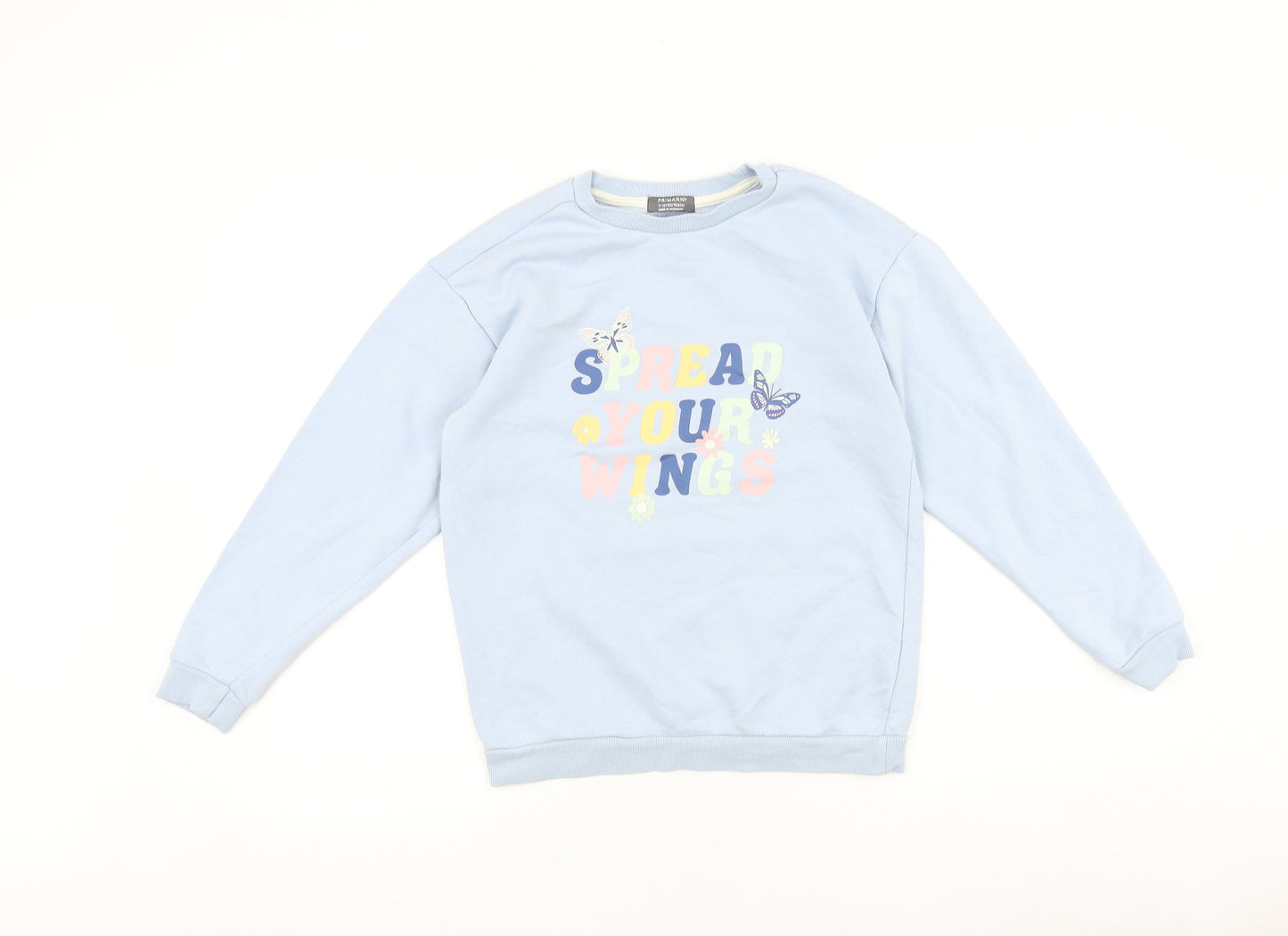 Primark Girls Blue Cotton Pullover Sweatshirt Size 11-12 Years Pullover - Spread Your Wings