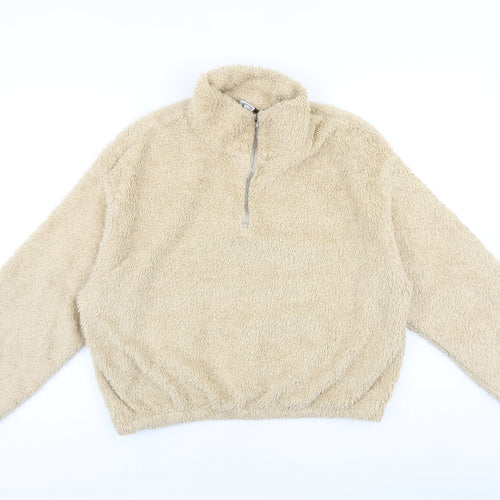 H&M Womens Brown Cotton Pullover Sweatshirt Size M Zip