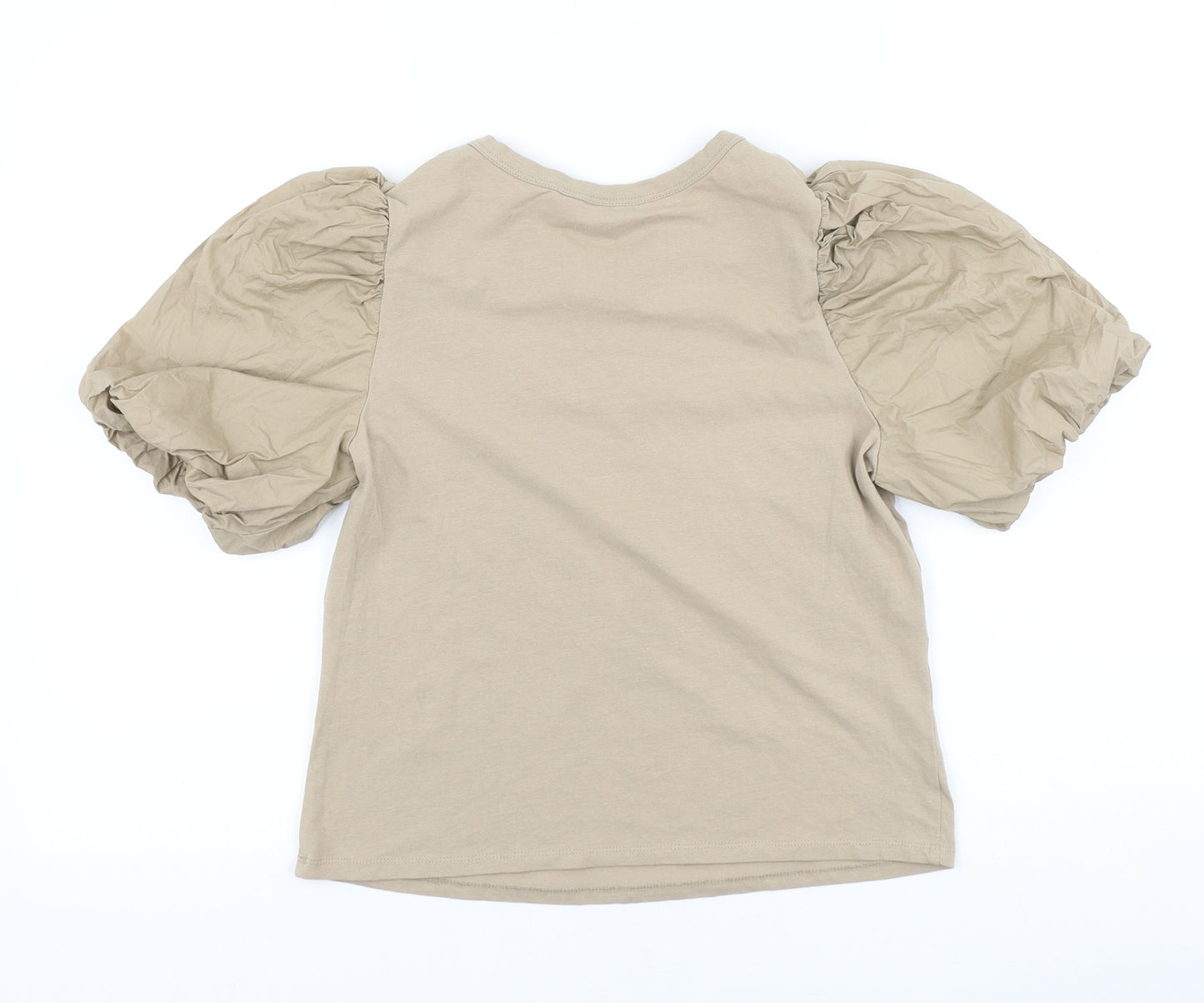 H&M Womens Brown 100% Cotton Basic T-Shirt Size L Round Neck