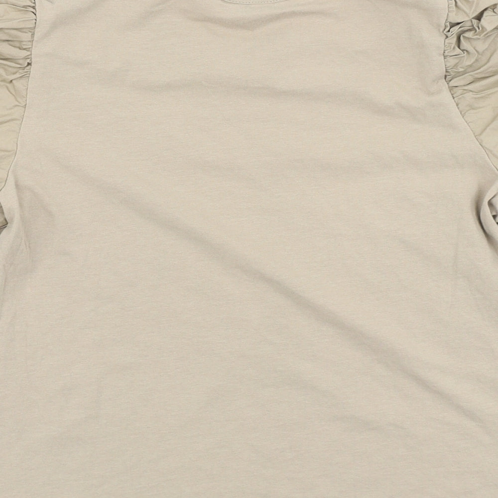 H&M Womens Brown 100% Cotton Basic T-Shirt Size L Round Neck
