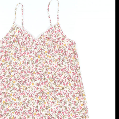 Primark Womens Multicoloured Floral 100% Cotton A-Line Size XS V-Neck Pullover