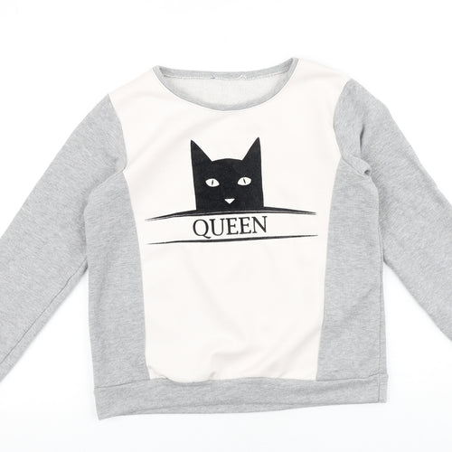 Forever Pink Womens Grey Cotton Pullover Sweatshirt Size XS Pullover - Queen