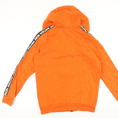 Hasbro Boys Orange Cotton Full Zip Hoodie Size 11-12 Years Zip - Nerf