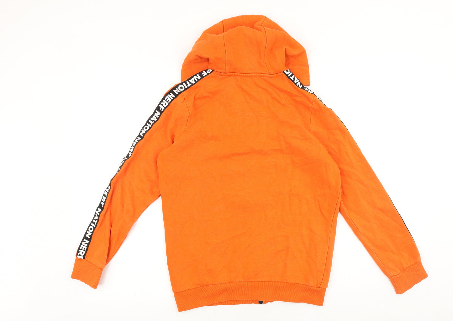 Hasbro Boys Orange Cotton Full Zip Hoodie Size 11-12 Years Zip - Nerf
