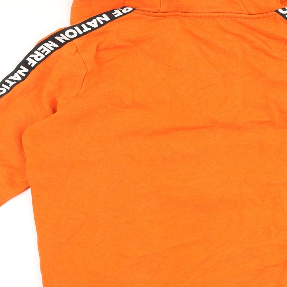 Hasbro Boys Orange Cotton Full Zip Hoodie Size 11-12 Years Zip - Nerf
