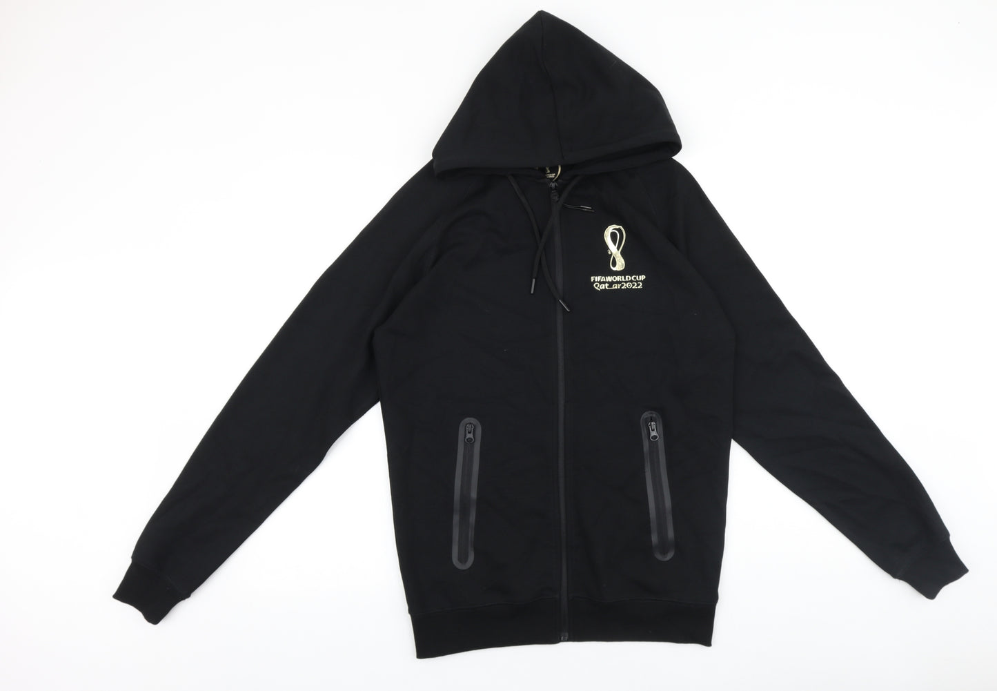 FIFA Mens Black Cotton Full Zip Hoodie Size S