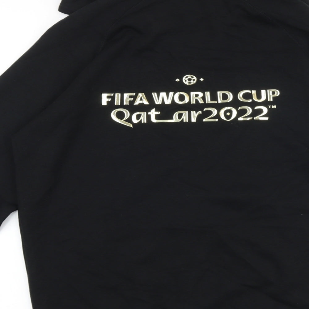 FIFA Mens Black Cotton Full Zip Hoodie Size S