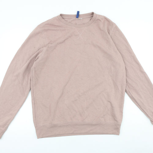 Divided Womens Pink Cotton Pullover Sweatshirt Size L Pullover