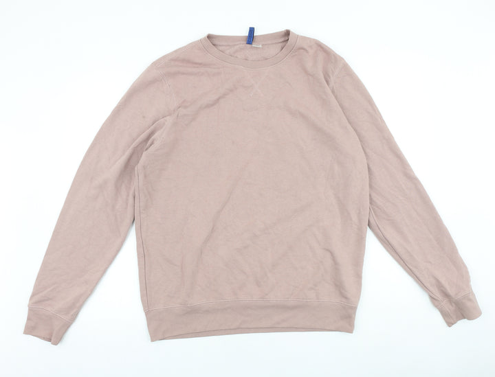 Divided Womens Pink Cotton Pullover Sweatshirt Size L Pullover