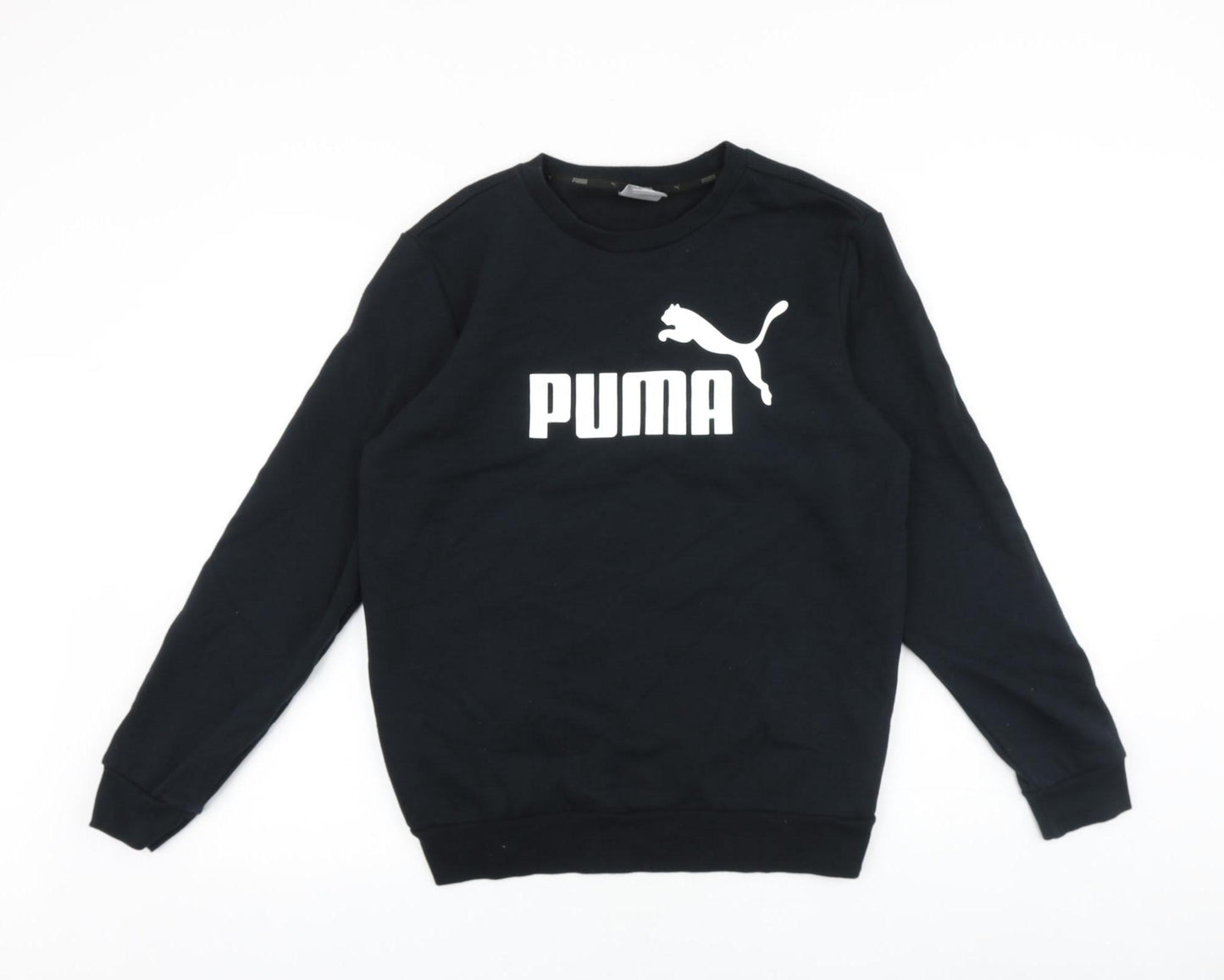 PUMA Womens Black Cotton Pullover Sweatshirt Size S Pullover