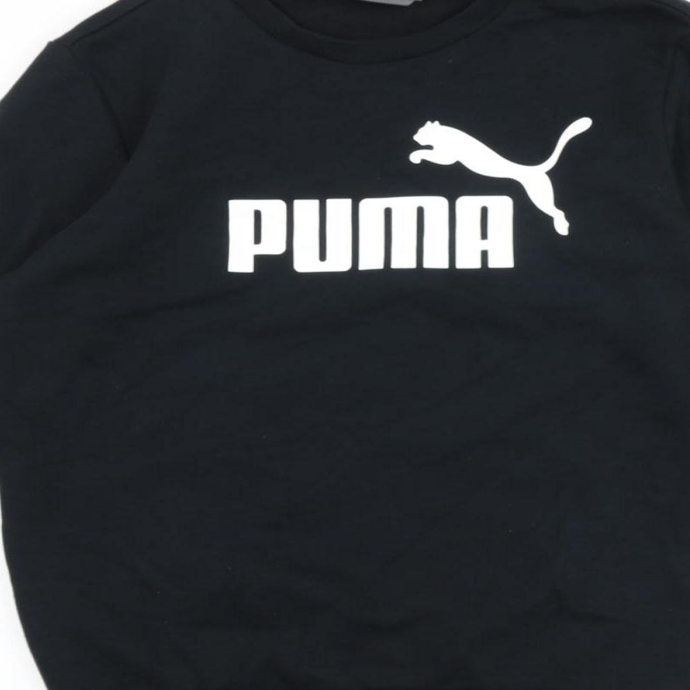 PUMA Womens Black Cotton Pullover Sweatshirt Size S Pullover