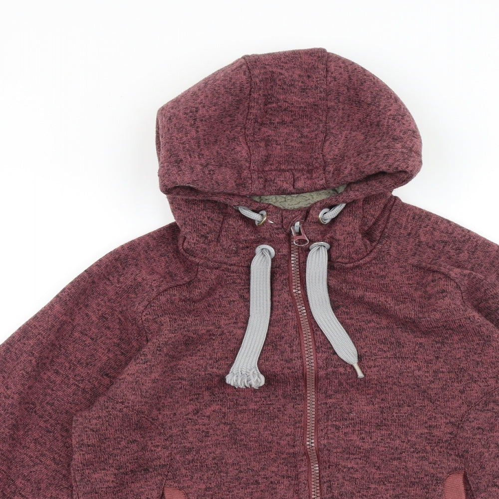 superfonic Womens Red Cotton Pullover Hoodie Size L Zip