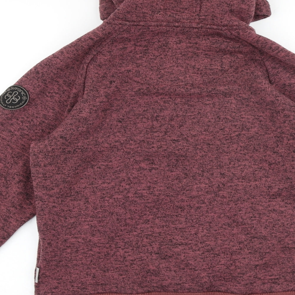 superfonic Womens Red Cotton Pullover Hoodie Size L Zip