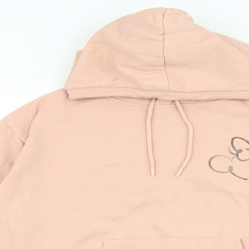 Disney Womens Pink Cotton Pullover Hoodie Size M Pullover