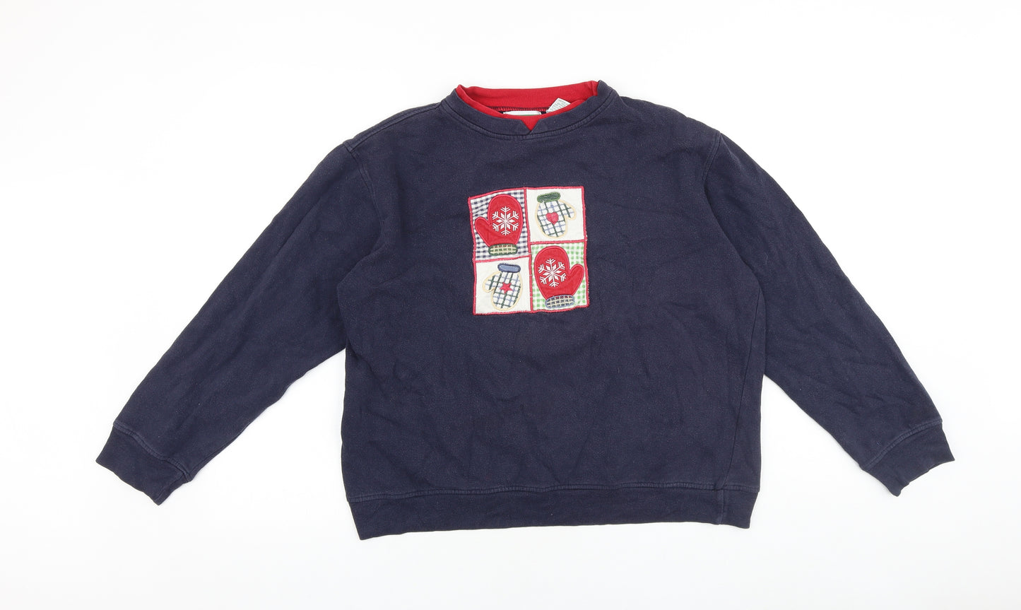 Shenanigans Womens Blue Cotton Pullover Sweatshirt Size M Pullover
