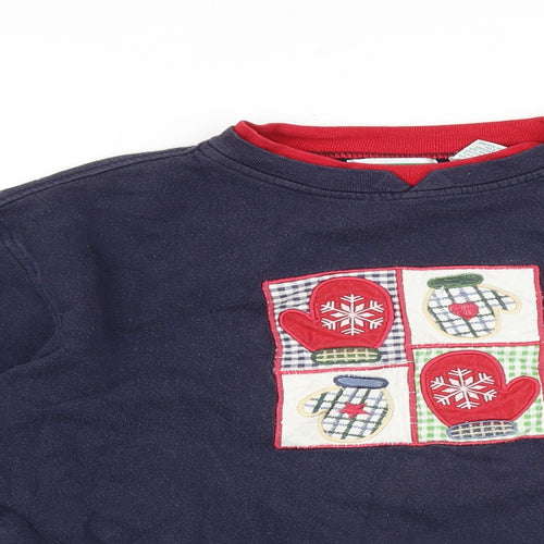 Shenanigans Womens Blue Cotton Pullover Sweatshirt Size M Pullover