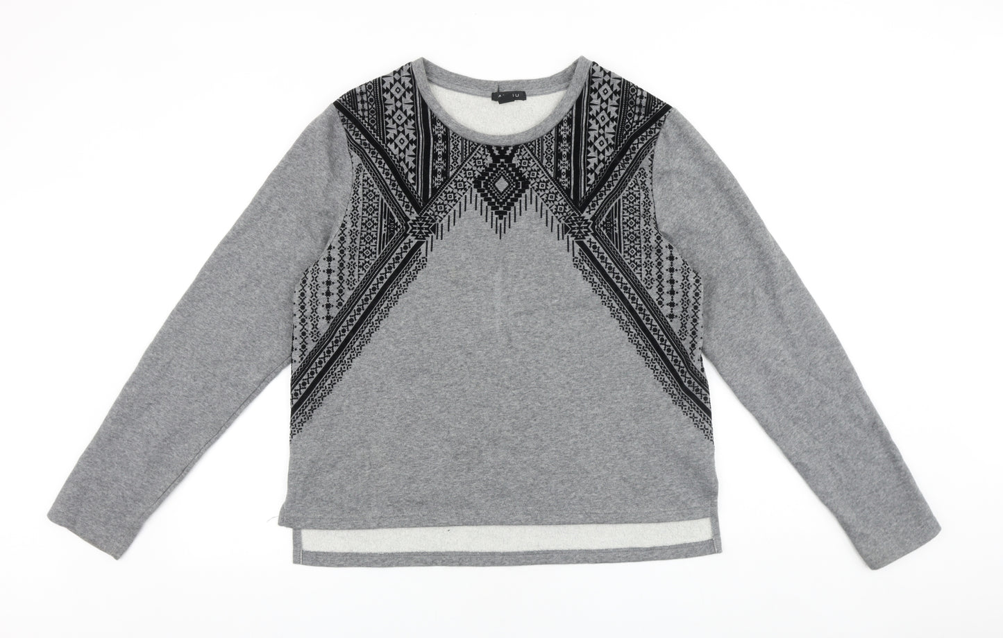 Amisu Womens Grey Cotton Pullover Sweatshirt Size XL Pullover