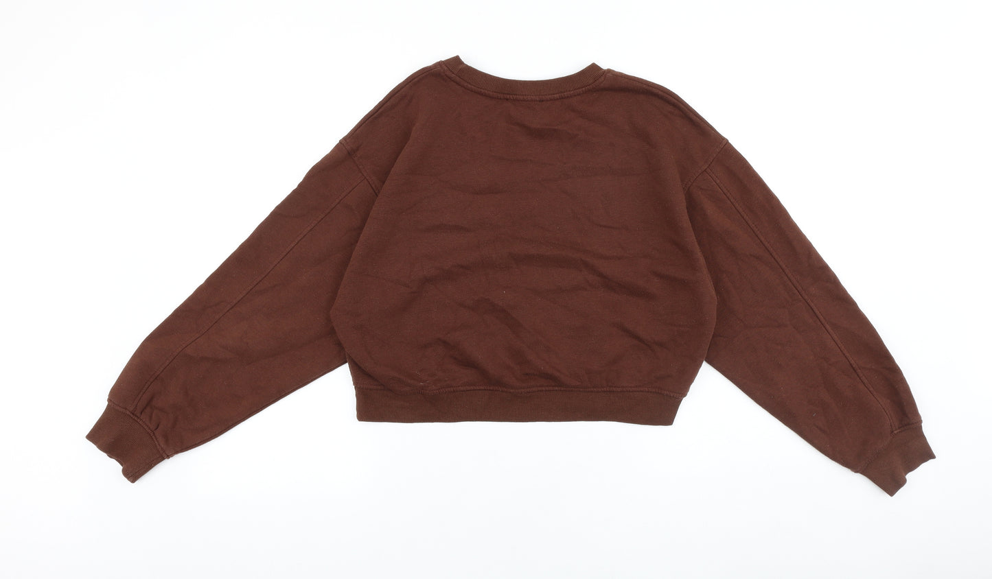 Zara Womens Brown 100% Cotton Pullover Sweatshirt Size M Pullover
