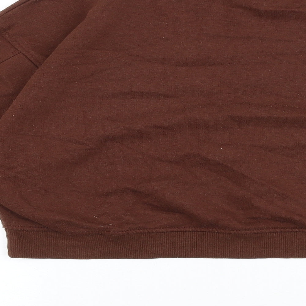 Zara Womens Brown 100% Cotton Pullover Sweatshirt Size M Pullover
