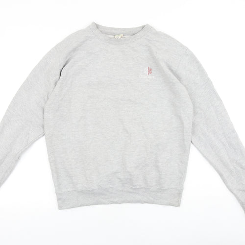 Awdis Mens Grey Cotton Pullover Sweatshirt Size M